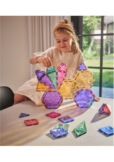 Cleverclixx Geo Pack Manyetik Bloklar, Pastel 45 Parça