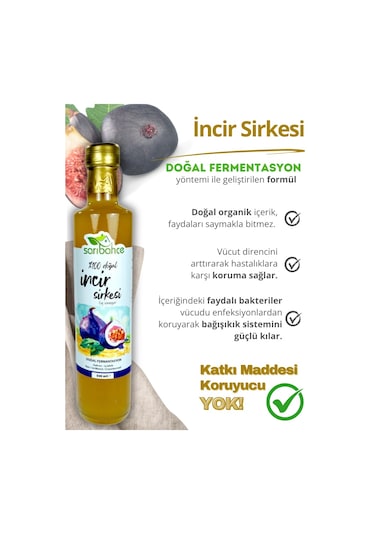 İncir Sirkesi 500 Ml 2'li Paket - Organik Doğal Fermantasyon
