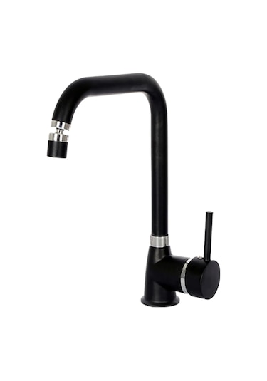 Kustar Varna Siyah Oynar Başlıklı Aç-Kapa Mutfak Eviye Bataryası