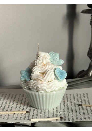 Cupcake Model Krema Dekoratif Pasta Mumu Turkuaz