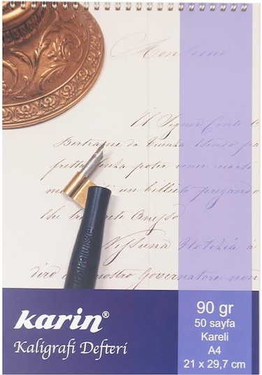 Karin Kaligrafi Defteri Kareli A4 90 Gr 50 Yp.