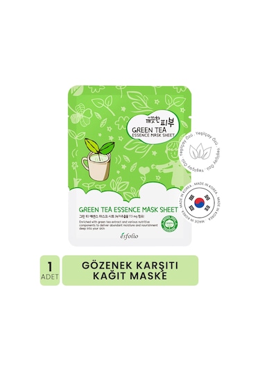 Esfolio Yeşil Çay İçeren Yatıştırıcı Kağıt Maske