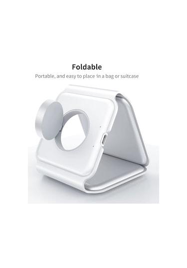 Maiyame 3'ü 1 Arada Şarj İstasyonu Kablosuz Şarj Cihazı Katlanabilir Stand