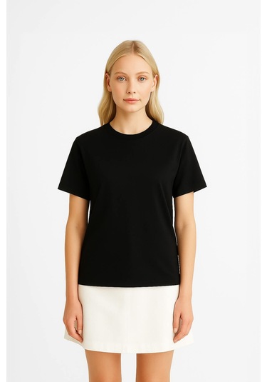 Markapia Woman Kadın %100 Pamuk Basic T-shirt Siyah