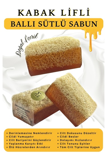 Doğal Kabak Lifli Ballı Sütlü Sabun Yaşlanma Karşıtı