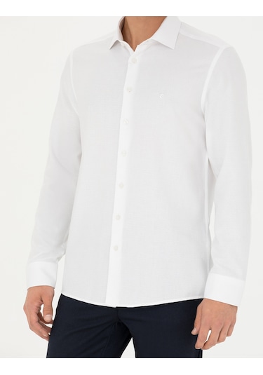 Pierre Cardin Erkek Beyaz Gömlek Desenli 50275511-vr013 Beyaz