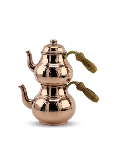 1 mm Kalın Middle Dövme Bakır Çaydanlık