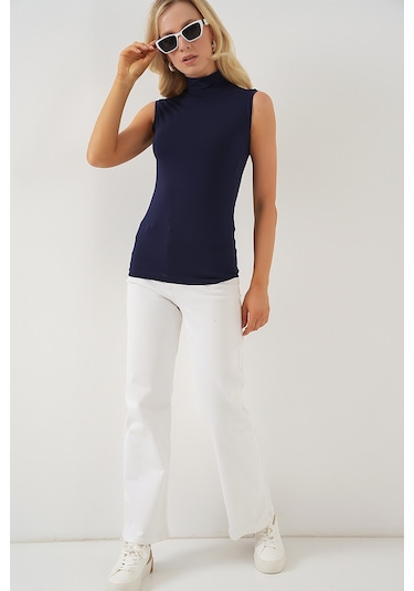 Bigdart Kadın Kolsuz Body 4348 - Lacivert