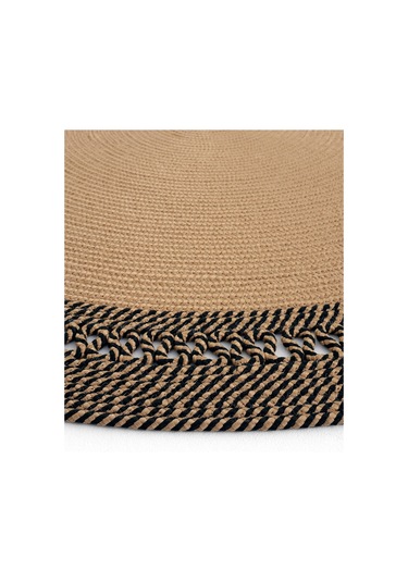 Cool Halı Luke 872 Siyah Yuvarlak Halı Bohem Örgü Hasır Kilim Dekoratif Mutfak Balkon Banyo Halısı