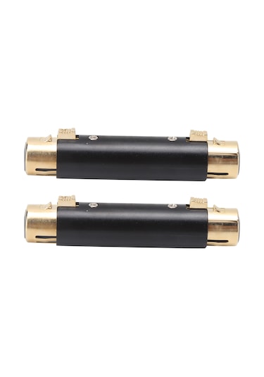 2 Adet Xlr Dişi - 3 Pinli Mikrofon Kablosu Adaptörü Altın Kaplama Çinko Alaşımlı Ses Dönüştürücü