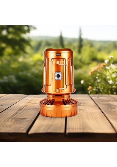 Homyl Güneş Enerjili Kamp Feneri Fanlı Elektrikli Fan Altın Altın