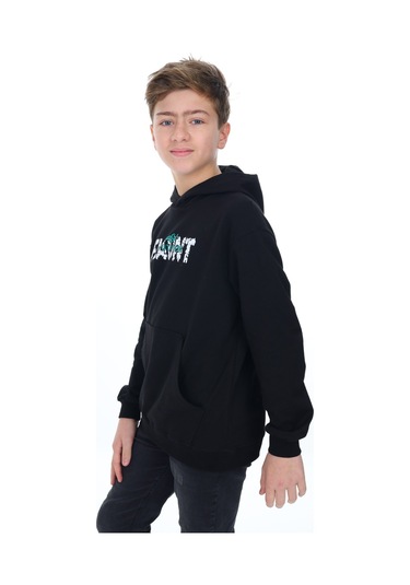 Toontoy Erkek Çocuk Flaunt Baskılı Sweatshirt Siyah