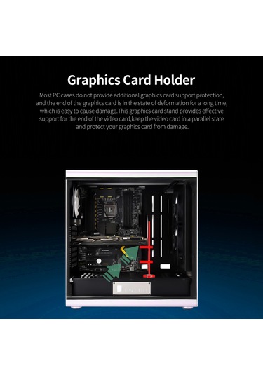 Fosenze Alüminyum Masaüstü Ekran Kartı Tutucu Gm962 - Dikey Montajlı, Çift Nokta Destekli, Soğutucu Uyumlu Siyah Stant