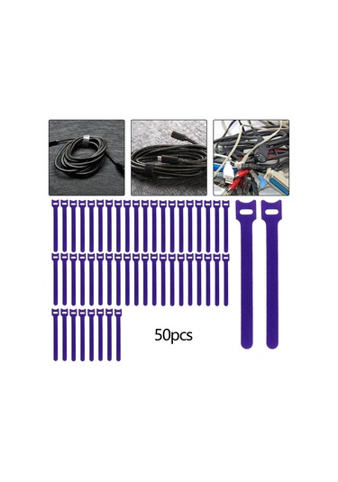 Homyl 50 Parça Serbest Bırakılabilir Kablo Bağları Mor