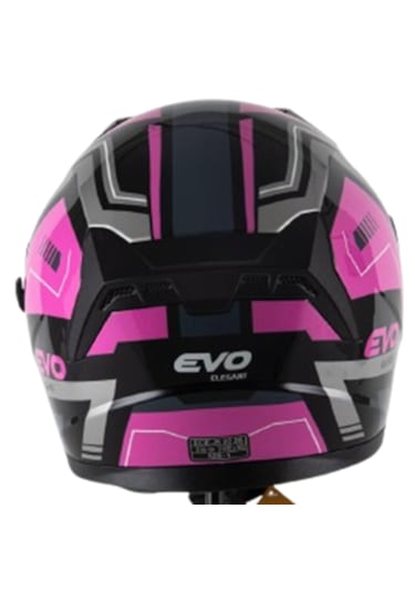 Evo Elegant Güneş Vizörlü Şeffaf Cam + Çenesiz Yarım Açık Kask Mor - Siyah