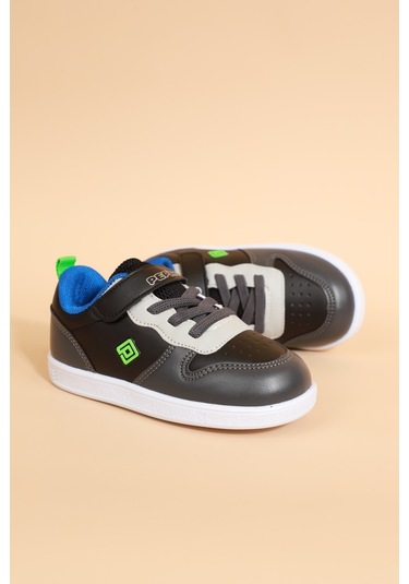 Kidessa 1677 Anatomik Tabanlı Unisex Çocuk Sneakers Ayakk Siyah Gri Siyah - Gri