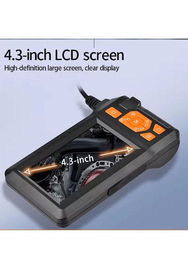 Vtn-107 Ekranlı 3 Kameralı 10 Mt Hafıza Kart Destekli Sert Kablo Yılan Endoskop Kamera 8 Mm 4.3 Inc