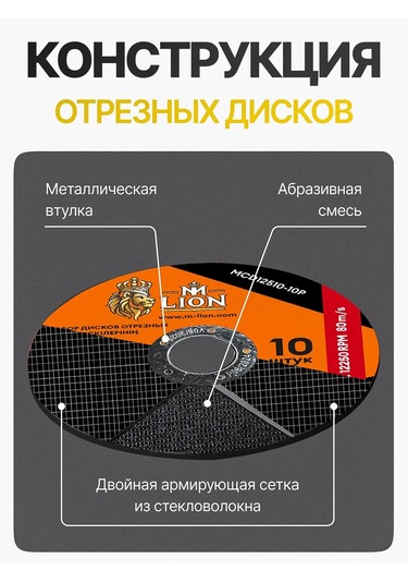 M-lıon Metal İçin Taşlama Makinesi İçin Kesme Diski 125x1.2 10 Adet M-lıon 411919756