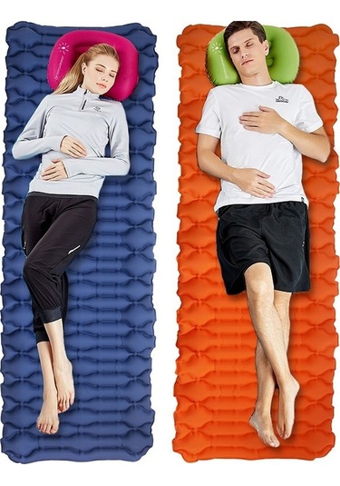 Prestigegoods Gm-am20 Şişme Kamp Yatak, Naylon+tpu, Açık Gri, 190x66x6cm, Hafif, Dayanıklı, Seyahat/kamp Açık Gri