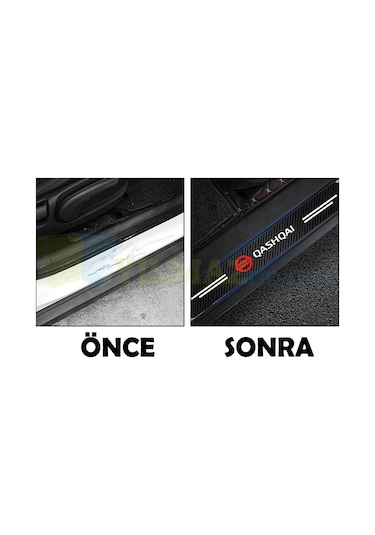 Nissan Qashqai Karbon Kapı Eşiği Koruma Oto Sticker 4 Parça