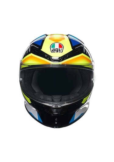 Agv K6 S Joan Black Blue Yellow Kapalı Kask Sarı