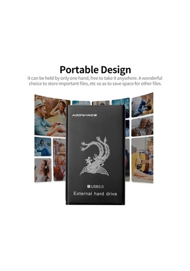 Addwıngs 2.5'' Taşınabilir 160gb Harici Sabit Disk Mobil Usb3.0 Hdd Yüksek Güvenlik/otomatik Kopyalama/masaüstü Dizüstü Bilgisayarla Uyumlu, Kırmızı