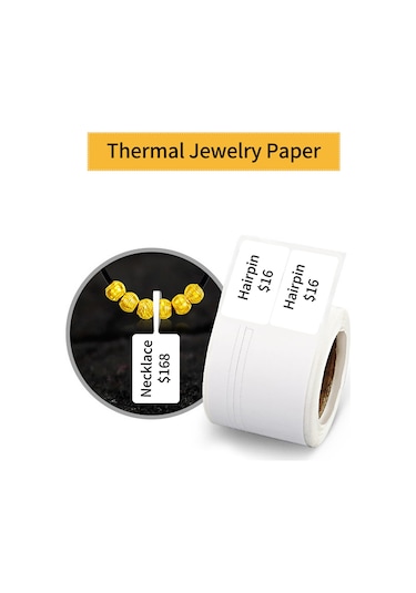 Moveevo Gümüş Ve Jadeiçi İçin Termal Etiket Kağıdı - 30x70mm 100 Adet - Suya Dayanıklı, Keskin Yazdırma -精臣 B3s/b11/b21 Uyumlu Beyaz Etiket 1 Rulo