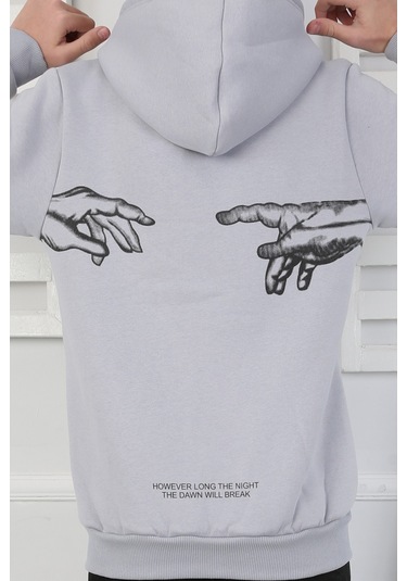 Erkek Çocuk Sweatshirt İçi Polarlı Gri