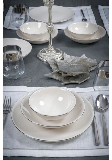 Hayal Platin Yaldız 8 Parça 2 Kişilik Porselen Yemek Seti