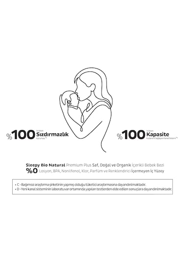 Sleepy Bio Natural Premium Plus Airbag Comfort Süper Paket Bebek Bezi 4 Numara Maxi 52 Adet