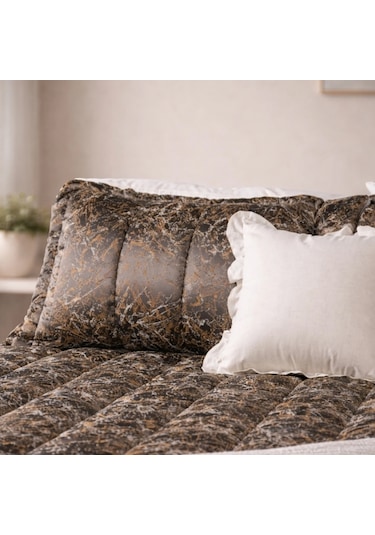 Luna Bueno Glory Dark Brown Çift Kişilik Yatak Örtüsü Çok Renkli