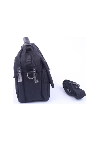 Seventeen 1022 Orta Siyah Erkek Cırtlı Kapaklı El ve Omuz Çantası