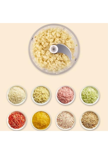 Mutfak Mini Gıda Kıyma Usb Şarj Sarımsak Chopper Öğütücü Gadget Triturador Dealimento Cocina Pembe, 100ml Ahşap - Pudra