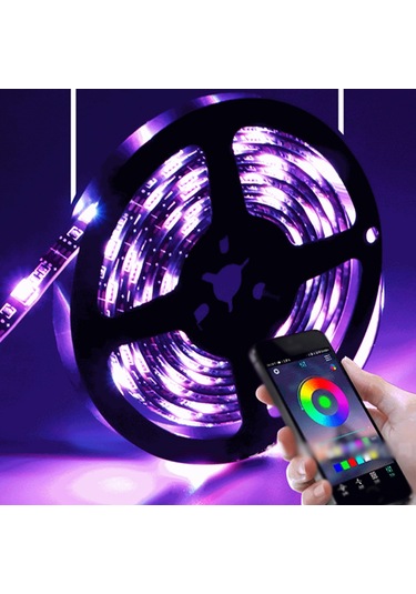 Reedark Su Dalgasına Dayanıklı 5050 Rgb Led Şerit Işık - Bluetooth Kumandalı Esnek Aydınlatma