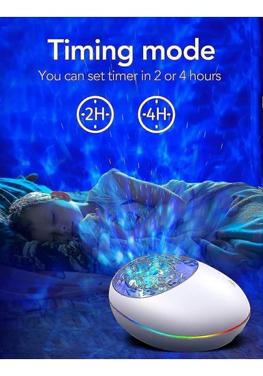 Kuzey Işıkları Aurora Projektör, Beyaz Gürültü İle 3'ü 1 Arada Çok Renkli