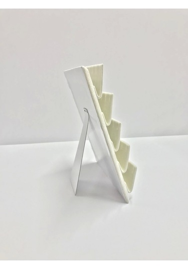 Yerli Üretim Süet Kumaş 20/16 Cm Krem Renk Ayaklı Küpe Standı Çok Renkli