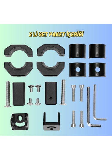 Motosiklet Gidon Sis Farı Montaj Ayağı 2 Adet Alüminyum Braket