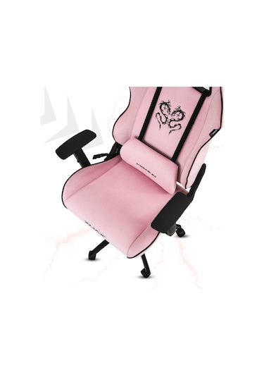 Rio Balerion Terletmez Kadife Kumaş Pembe Gaming Oyuncu Koltuğu Pembe