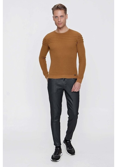 Tr 849 Slim Fit Taba Klasik Triko Taba