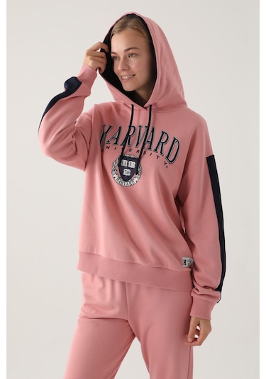 Harvard Retro Pembe Kadın Sweatshirt 5274-41064 Pembe