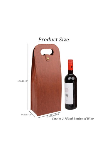 Kangvka İki Şişe Taşıma, Pu Deri, Taşınabilir, Kırılmaya Dayanıklı, Piknik Ve Özel Günler İçin Sarımsak Çantası Çok Renkli