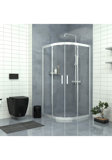 Tekno Duş Silver Orion 6mm Şeffaf Cam Oval Duşakabin Şeffaf