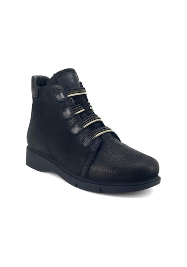 Mammamia 4535 Hakiki Deri Günlük Kadın Bot-siyah Nubuk Siyah Nubuk