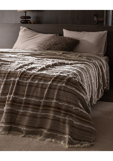 Madame Coco Montjalin Çift Kişilik Yatak Örtüsü - Bej 8684427145456 Ekru