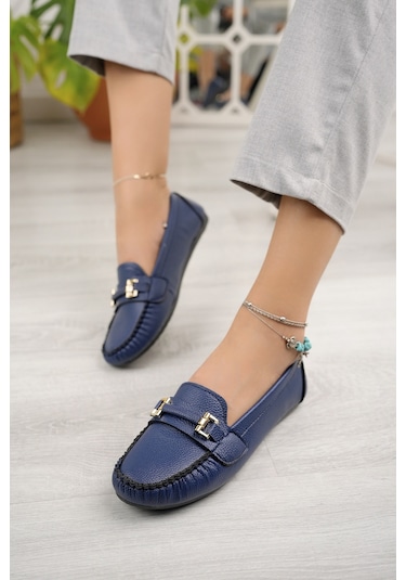Khayt Daisy Casual Günlük Kadın Babet Ayakkabı Lacivert