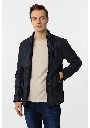 Süvari Lacivert Slim Kapitone Mont-34894 Lacivert
