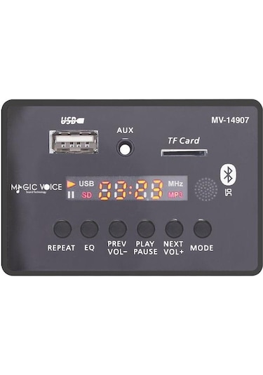 Magicvoice Mv-14907 Usb-sd-aux-bluetooth Mikrofonlu Kumandalı Ekranlı Oto Teyp Çevirici Dijital Player Board
