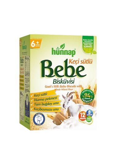 Hünnap Keçi Sütlü 6+ Ay Bebe Bisküvisi 400 G