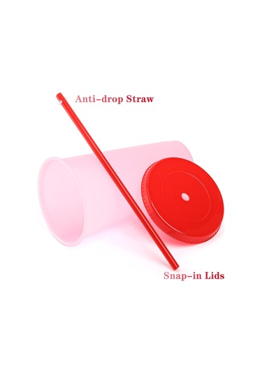 Skycity 10 Adet Renk Değiştiren 24 Oz Sürahile Ve Kapaklı Plastik Bardaklar - Soğuk İçecekler İçin Sızıntısız, Yaz Partileri Ve Toplantılar İçin Çok Renkli Büyük Boy Kupa Seti Diğer