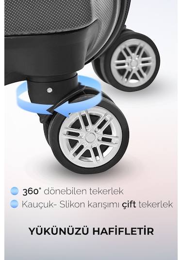Polo&sky Spring Model Füme Renk Orta Boy Valiz Bavul Füme